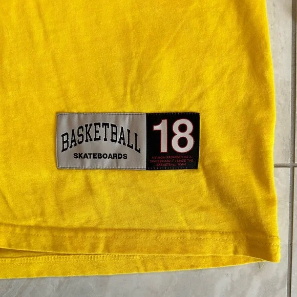 Basketball Skateboards Long Sleeve T-shirt - Yellow / Black, Medium - Picture 4 of 6